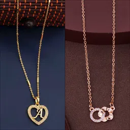 Boghra Sales Set Of 2 Gold-Plated Alloy Cubic Zirconia Necklace-image-89