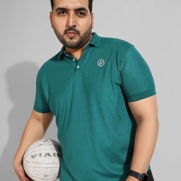 Instafab Plus Men Solid Polo Collar Activewear T-shirt-picture-14
