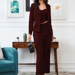 Mast & Harbour V-Neck Long Sleeves Top With Trousers Co-Ords-picture-27