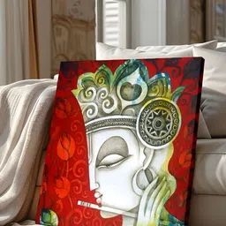 Art Street Grey & Red Religious Printed Canvas Wall Art-image-25