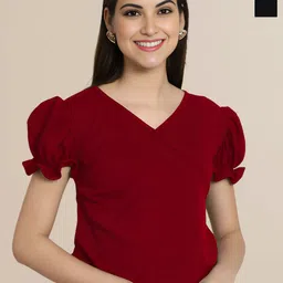 Mast & Harbour Women Pack of 2 Puff Sleeve Wrap Top-picture-10