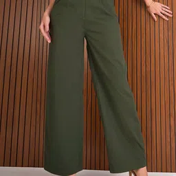 SASSAFRAS Women Straight Fit High-Rise Pleated Trousers-picture-11
