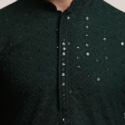 Atly Men Embroidered Regular Sequinned Kurta with Pyjamas image 2