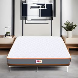 USHA SHRIRAM Grey & White Quilted Cotton Orthopedic Double Size Mattress-image-16
