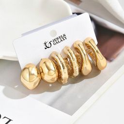Jewels Galaxy Contemporary Half Hoop Earrings-29