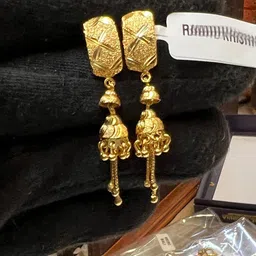 Anshenterpris Gold Plated Crystals Studded Dome Shaped Jhumkas-94