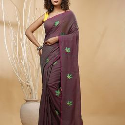 SLAGHA Ethnic Motifs Embroidered Taant Saree-picture-6