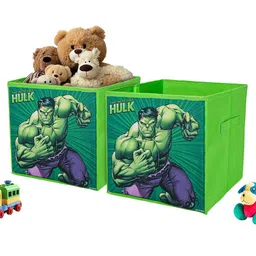 Kuber Industries Green & Blue 2 Pieces Marvel Hulk Multi-Utility Organisers-45