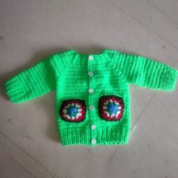 USHA ENTERPRISES Unisex Kids Self Design Floral Woollen Cardigan-10