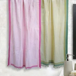 Aura Pink & Yellow 2 Cotton 210 GSM Bath Towel-image-91