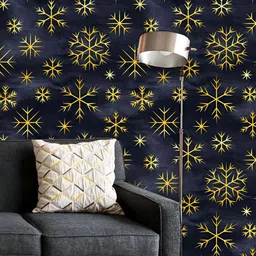 ArtzFolio Printed UV-Resistant Anti-Bacterial Winter Christmas Snowflakes Peel & Stick Wallpaper-image-97