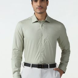 Blackberrys Men India Slim Fit Textured Spread Collar Pure Cotton Formal Shirt-image-40