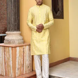 PATR Ethnic Motifs Woven Design Mandarin Collar Straight Kurta-picture-55
