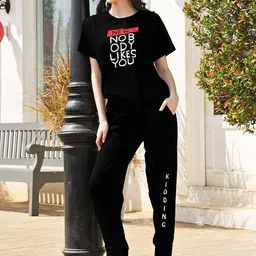 Zeyo Printed Round Neck T-Shirt With Jogger-picture-27