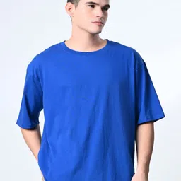OWL MINK Round Neck Drop-Shoulder Sleeves Cotton T-shirt-image-40