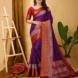 LeeliPeeri Designer Checked Woven Design Zari Saree-40