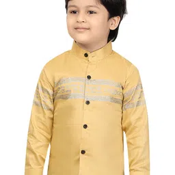 BAESD Boys Classic Regular Fit Band Collar Horizontal Striped Cotton Casual Shirt-image-79