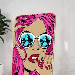 Livin'luxe Brown & Pink Women Face Printed Wall Art-picture-26