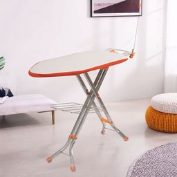 Kuber Industries Peach-Coloured Adjustable & Foldable Iron Stand-12