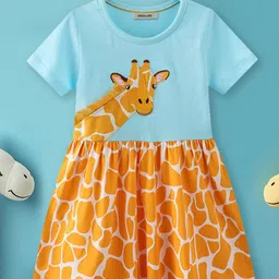 INCLU Girls Animal Printed Fit & Flare Dress-17