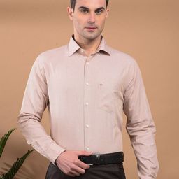 COBB Men Spread Collar Solid Cotton Formal Shirt-image-94