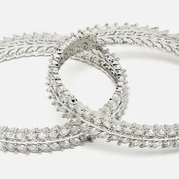 Aazeen Set Of 2 Rhodium-Plated AD Studded Bangles image 3