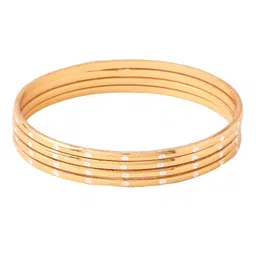 NVR Set of 4 Gold-Plated Cubic Zirconia Studded Bangles image 4