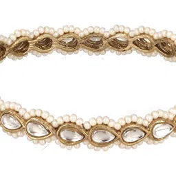 Jazz and Sizzle Set Of 4 22KT Gold-Plated Kundan-Studded & Beaded Bangles image 2