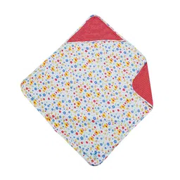 candy cot Kids Blue & White AC Room 300 GSM Organic Cotton Hooded Sustainable Blanket-picture-26