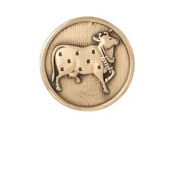 COSA NOSTRAA Set Of 7 Circular Daring Deer Textured Buttons image 3