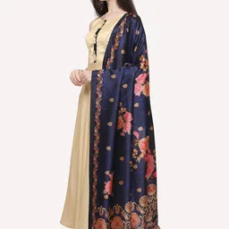Kaizen TEXO FAB Navy Blue & Cream-Coloured Printed Dupatta image 3