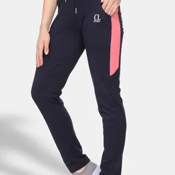 CL SPORT Women Navy Blue & Pink Colourblocked Joggers-image-85