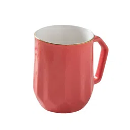 CLAY CRAFT White & Peach 2PcsPrinted Ceramic Glossy Mugs Set Of Cups & Mugs 350Ml Each image 3