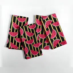 Vargottam Black & Red 12 Pieces Printed Cotton Reusable & Disposable Table Napkins-11