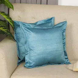 THE CONVERSION Turquoise Blue Set of 2 Square Cushion Covers-36