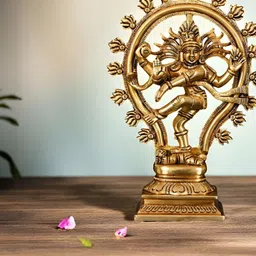 TAMAS PURE AYURVEDA Gold-Toned Lord Natraj Religious Idol Showpiece-image-86