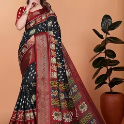 VS MALL Black Art Silk Sarees-picture-11