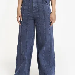 SIX5SIX Unisex Regular Fit Mid-Rise Pleated Cotton Jeans-image-19