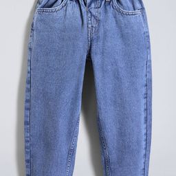 Hopscotch Kids Girls Blue Regular Fit Mid-Rise Stretchable Jeans-picture-4