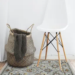 saraswatii global Grey & Rust Ethnic Motifs Anti-Skid Rectangle Woollen Carpet-picture-47