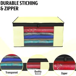 Kuber Industries Cream-Coloured Set of 6 Regular Drawer Organiser Organisers image 4