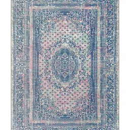 Kaleen India Blue Traditional Anti-Skid Polyester Carpet-picture-52