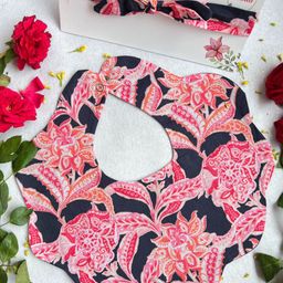 Choko Infant Girls Printed Pure Cotton BibsBib & Headband Set-image-79