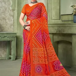DIVASTRI Bandhani Poly Chiffon Bandhani Saree-image-99