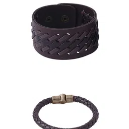 The Roadster Lifestyle Co Men Set Of 2 Leather Wraparound Bracelet-52
