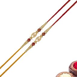 MEIRA JEWELLERY 2-Pcs Fancy Dora Rakhi With Roli Chawal & Greeting Card-image-90