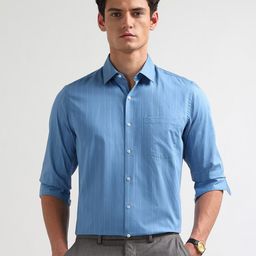 Arrow Men Liberty Classic Fit Vertical Striped Spread Collar Pure Cotton Formal Shirt-picture-46