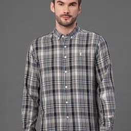 Red Tape Men Button-Down Collar Checked Polycotton Casual Shirt-image-56