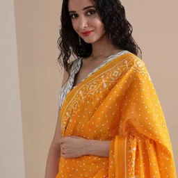 Lovwear Orange Pure Cotton Sarees-picture-23