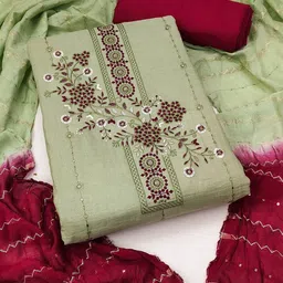 LeeliPeeri Designer Embroidered Unstitched Dress Material-image-88